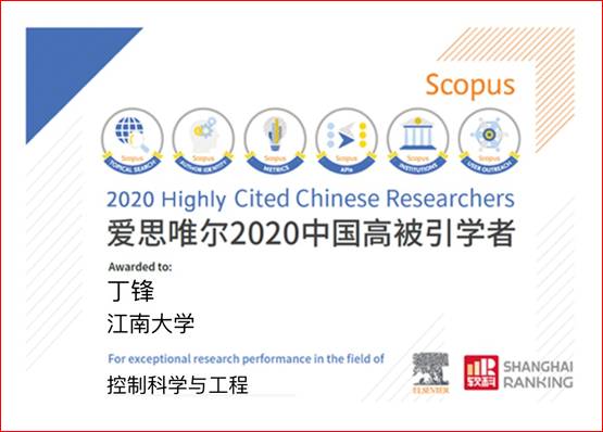说明: Certificate_2020 Most Cited Chinese Researchers 中国高被引学者
